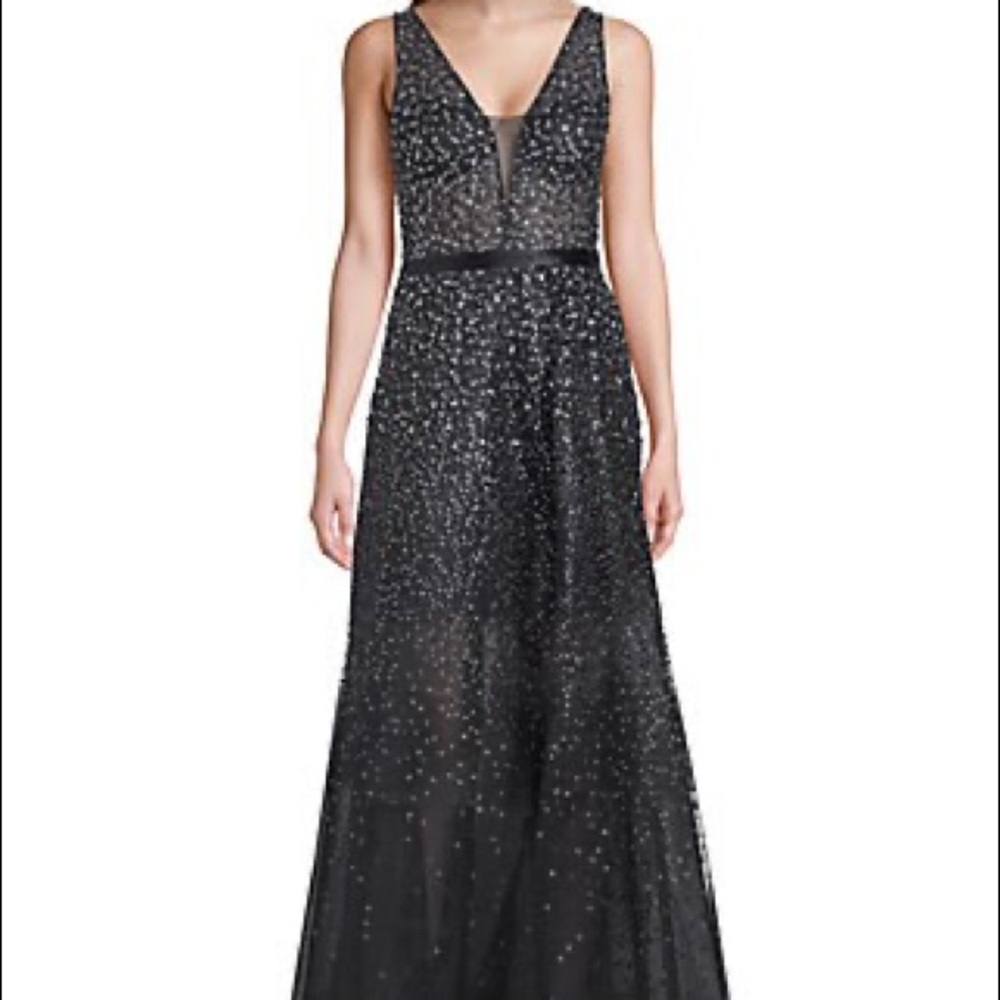 Betsy & Adam Open Back Gown